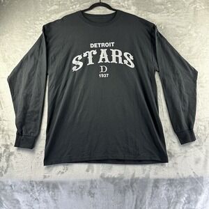 Detroit Stars T-Shirt Men's L Black Long Sleeve Black Leagues 1937